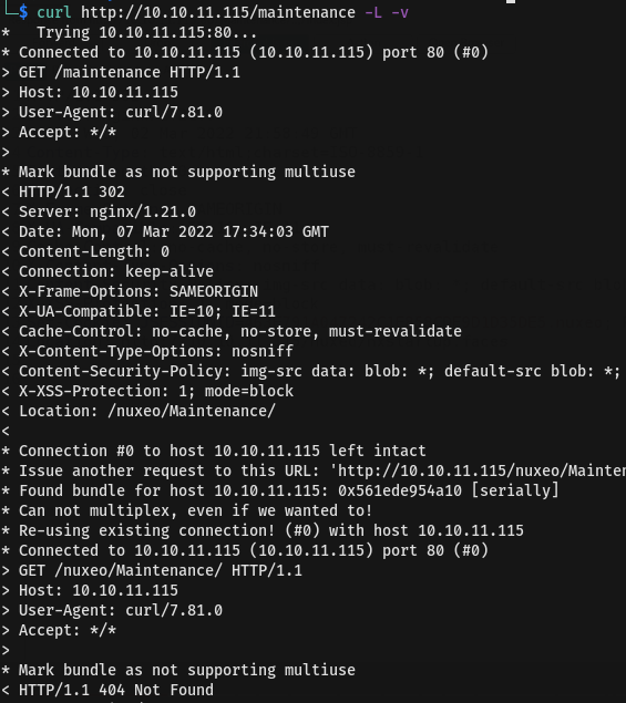 curl observe maintenance