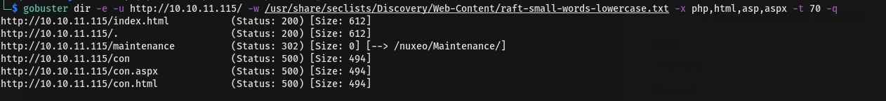 gobuster port 80